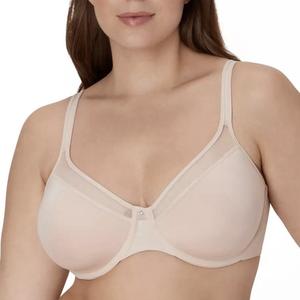 NWT Bali One Smooth U Bra 40C Underwire Breathable T-Shirt Nude Sandshell 3439